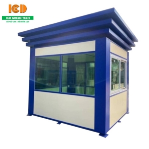 Cabin nhà bảo vệ khung thép mái 3 tầng
