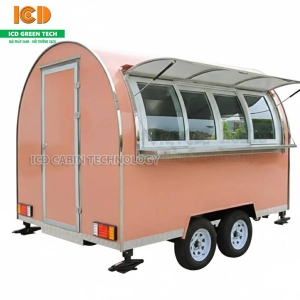 Quầy bán hàng lưu động mái cong 2 bánh to XBH-06-ICD