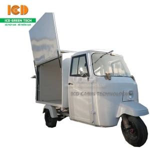 Xe bán hàng lưu động 3 bánh chạy điện có cabin