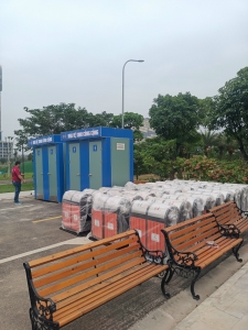 ICD bàn giao lô thiết bị cảnh quan nhà vệ sinh di động, thùng rác ngoài trời, ghế băng công viên tại Từ Liêm, Hà Nội