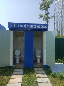 Nhà vệ sinh công cộng di động 2 buồng không bồn chứa